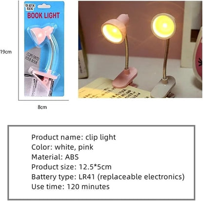 Mini Book Light With Clip – Cute Retro Night Lamp with 360° Flexible Gooseneck & Portable Reading Light for Bed