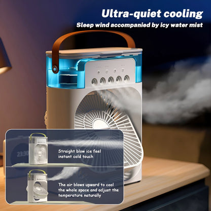 Portable Air Cooler Desk Fan with Water Spray – USB Mini Air Conditioner
