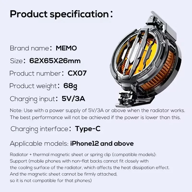 MEMO Magnetic Cooler Fan CX07
