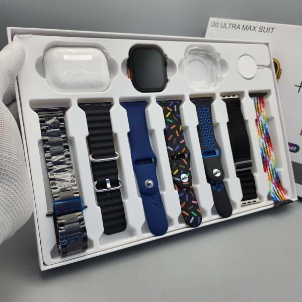 I20 Ultra Smart Watch With Earbuds And 7 Straps
