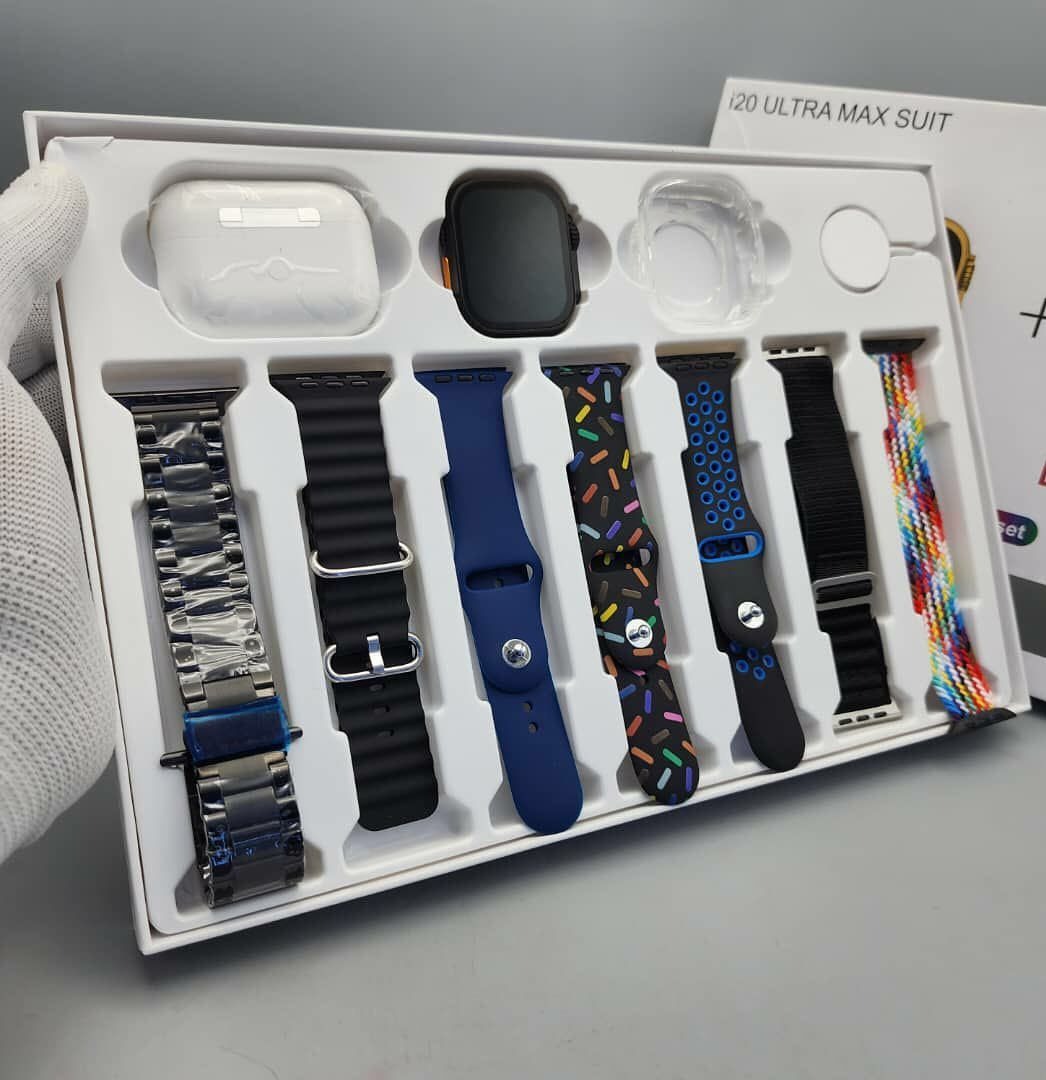 I20 Ultra Smart Watch With Earbuds And 7 Straps
